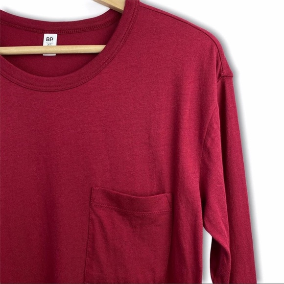 BP. Red Rumba Long Sleeve Crewneck with front Pocket Tee, Size XS, NWT - Picture 2 of 10
